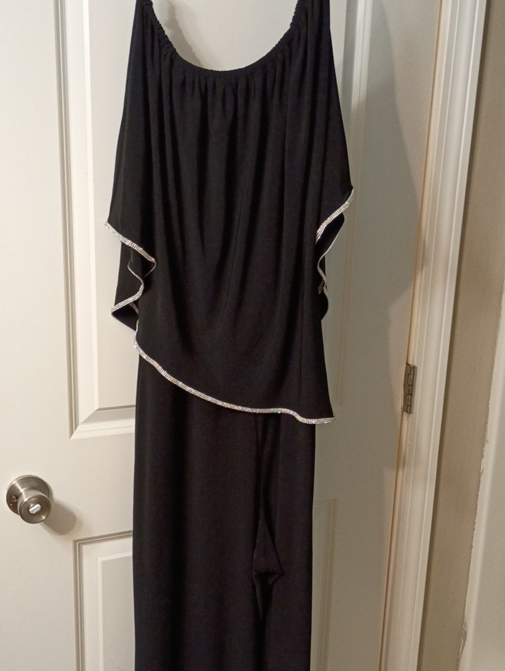 MSK Black Maxi Skirt with Silver Sparkle Trim